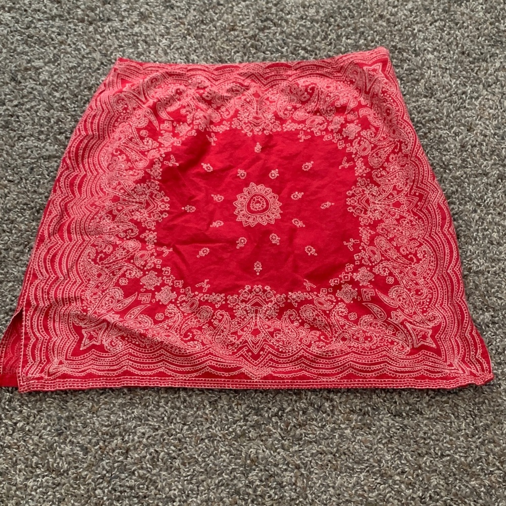 Red Bandana Print Skirt